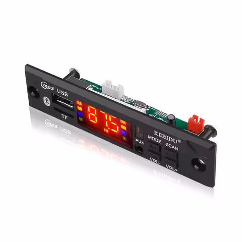 Automobilio MP3 Bluetooth modulis 12V su USB, SD kortele, FM radiju ir nuotolinio valdymo pultu – Universalus grotuvas