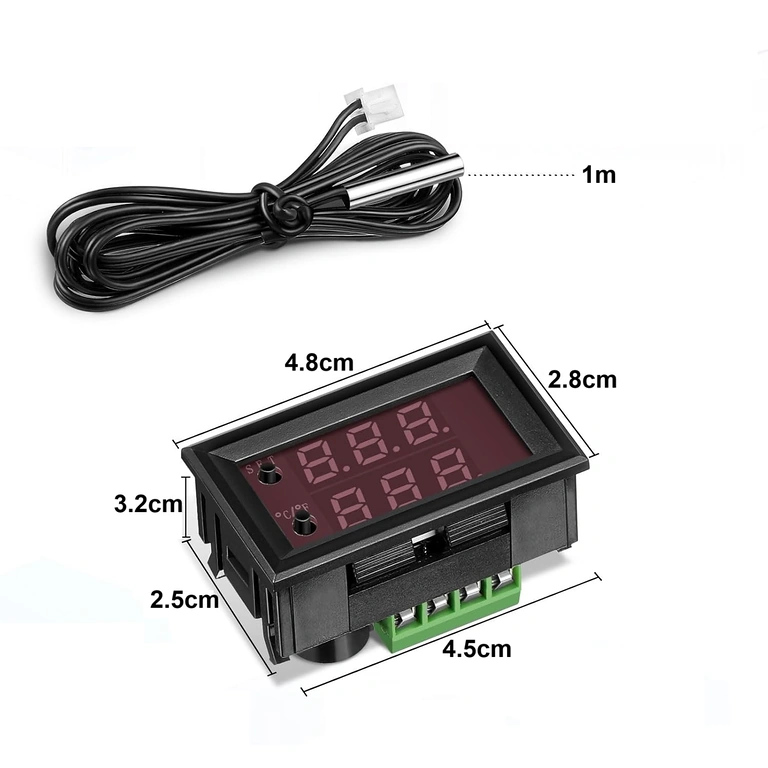 Skaitmeninio termostato matmenys Skaitmeninio termostato matmenys 48x28x32 mm