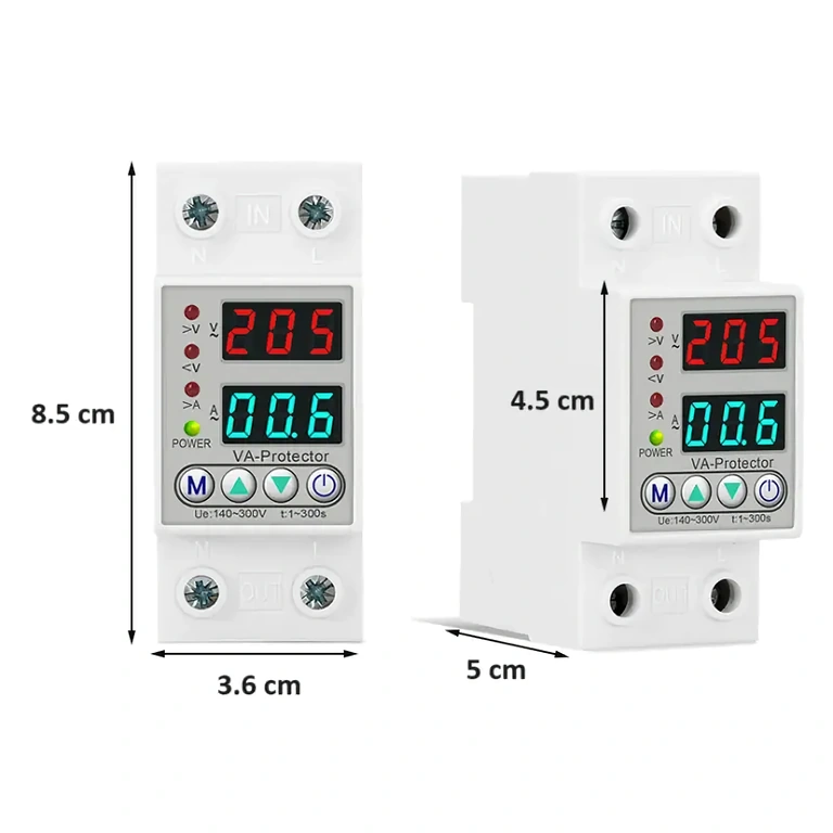 Apsaugos nuo įtampos viršijimo ir perkrovos relė 220V įtampai