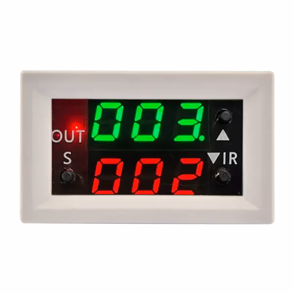 Relės modulis laiko valdymui su LED ekranu greitiems nustatymams