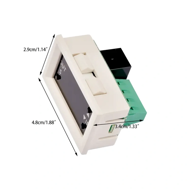 12V laikmačio rele modulio matmenys Tikslūs laikmačio relės modulio su LED ekranu matmenys