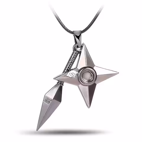 Naruto Uzumaki cosplay grandinėlė su Kunai ir Shuriken – Anime aksesuaras