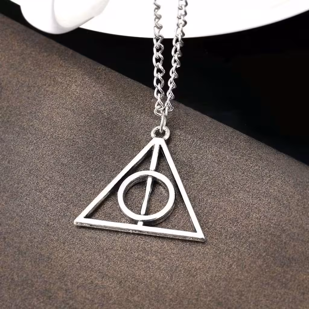 Harry Potter Deathly Hallows trikampio sidabrinis pakabukas – Magiška papuošalas