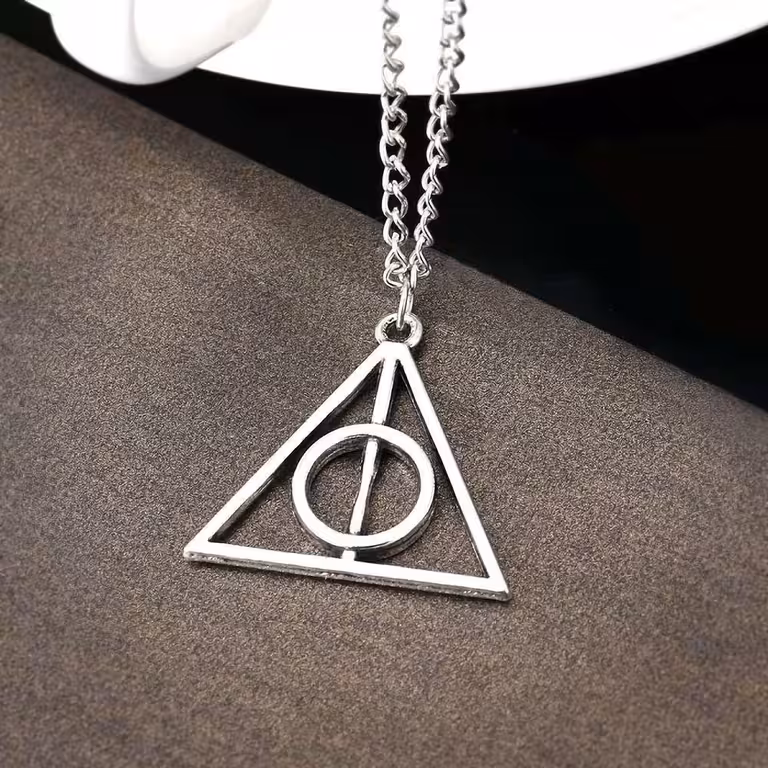 Harry Potter Deathly Hallows trikampio sidabrinis pakabukas – Magiška papuošalas