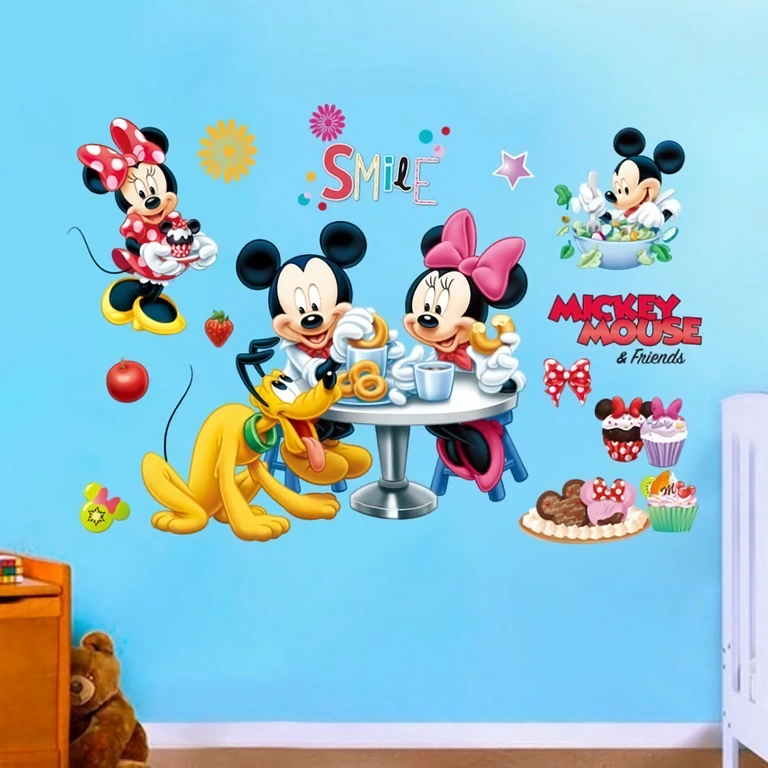 Darželio sienos dekoras su Mickey Mouse Lipdukas sienai – idealiai tinka kūdikių kambariui ar darželiui su Mickey Mouse
