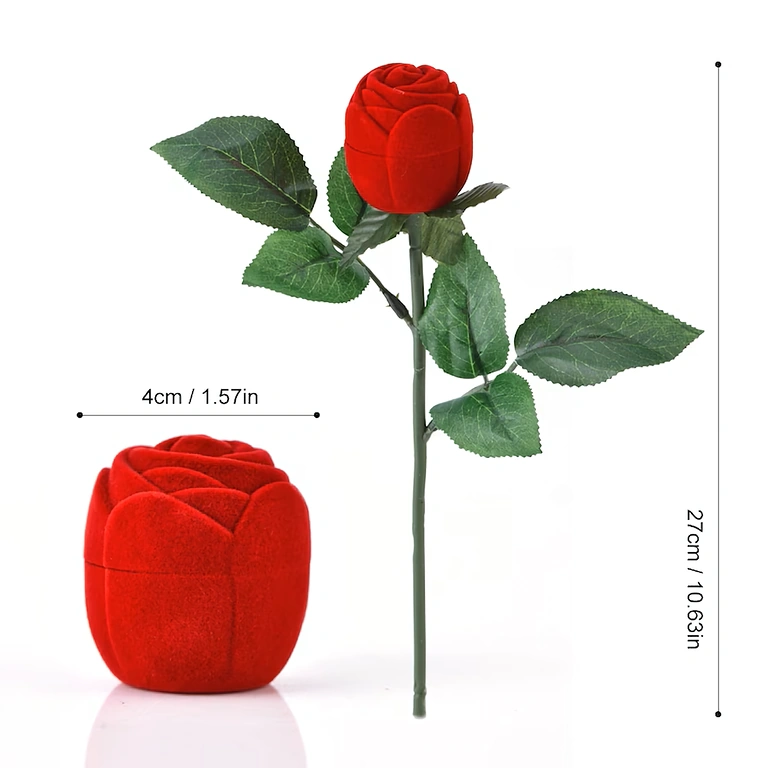 Sužadėtuvių dėžutė – aksominė rožės dizaino