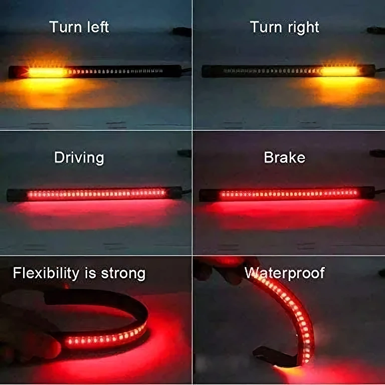 48 LED juostų stabdžių ir signalizacijos juosta Kombinuota stabdžių ir posūkio šviesa ant lanksčios juostos