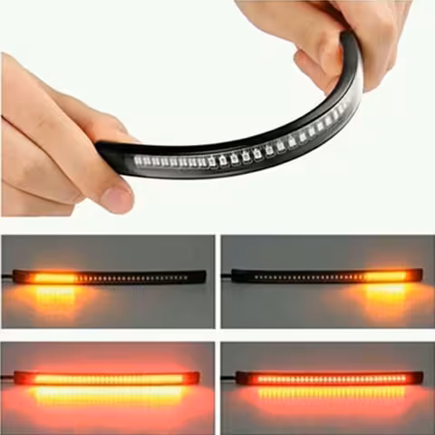 LED stabdžių ir posūkio juosta motociklui, motoroleriui, ATV – 48 LED lanksti