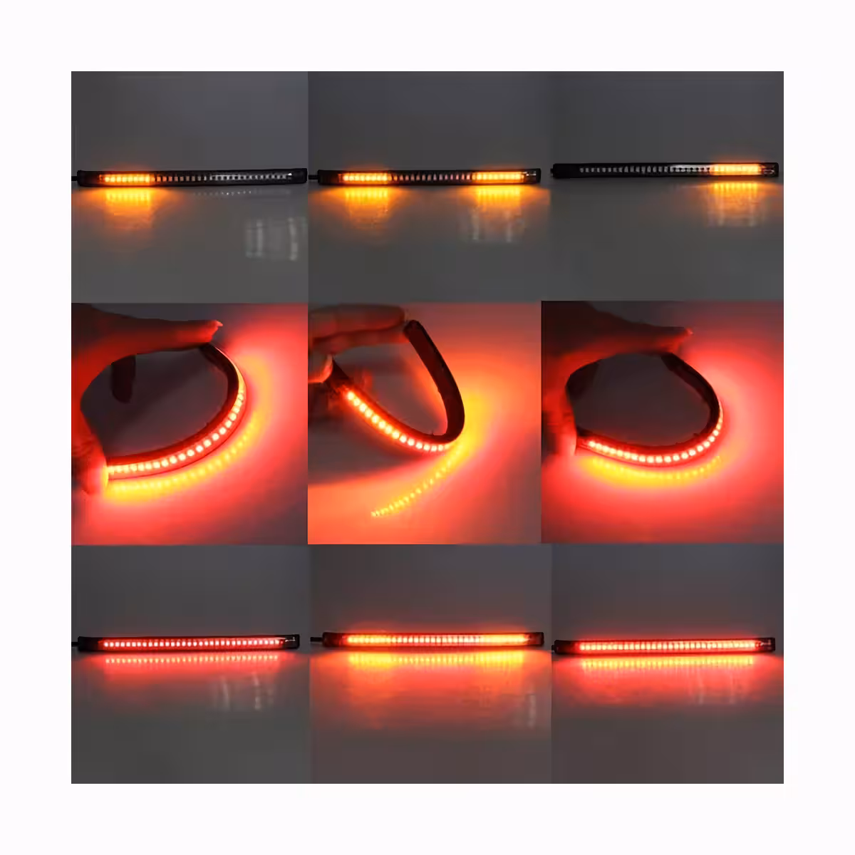 Guminė LED juosta su raudona šviesa pozicijai ir stabdžiui