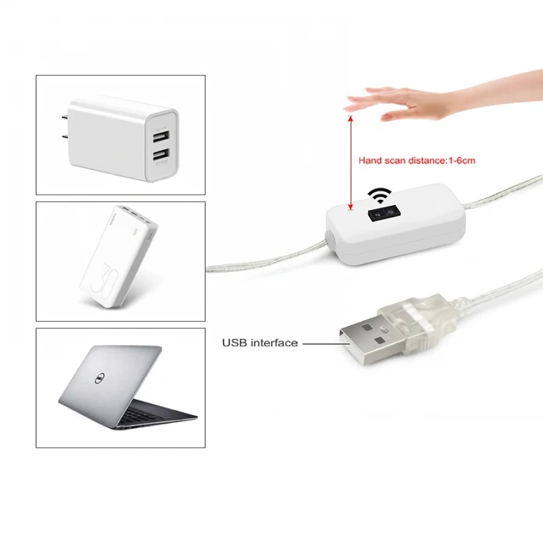 Šalta balta LED juosta su artumo jutikliu