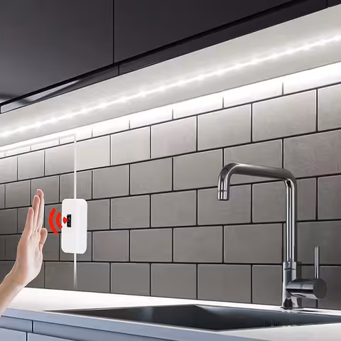 3 m ilgio LED juosta šaltai balta su judesio jutikliu USB 5V virtuvei ir voniai