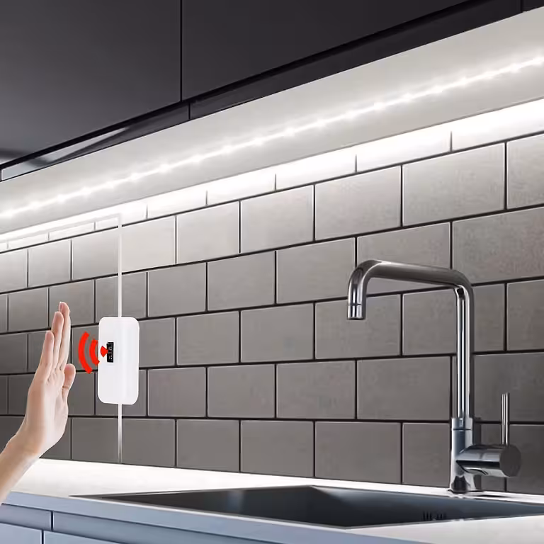 3 m ilgio LED juosta šaltai balta su judesio jutikliu USB 5V virtuvei ir voniai