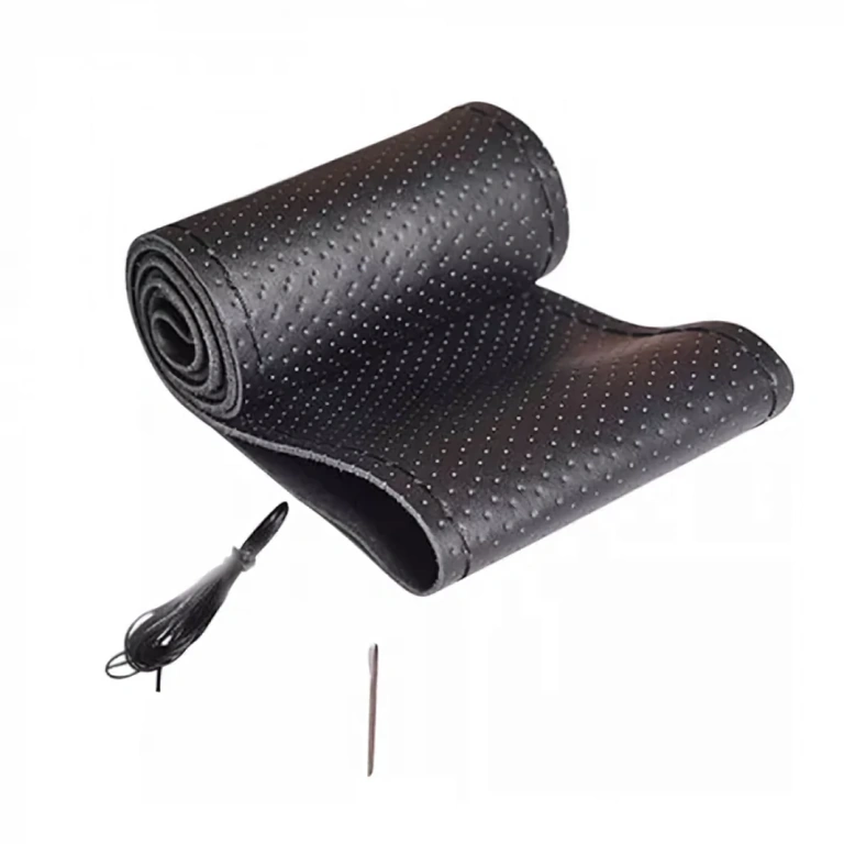 Universali natūralios odos vairo apsauga automobiliams