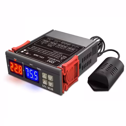 Skaitmeninis higrostato termostato valdiklis STC-3028 220V su drėgmės jutikliu