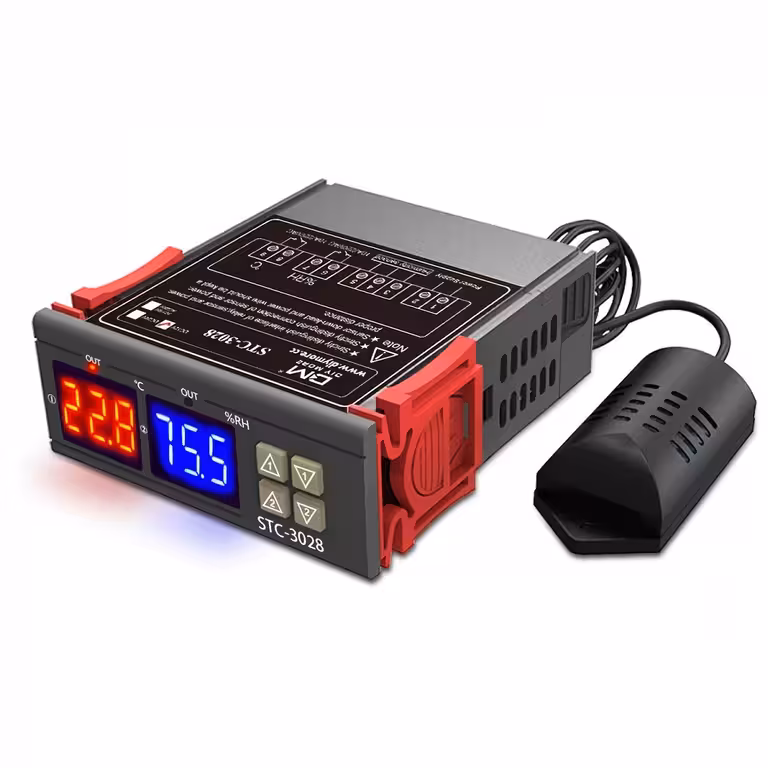 Skaitmeninis higrostato termostato valdiklis STC-3028 220V su drėgmės jutikliu