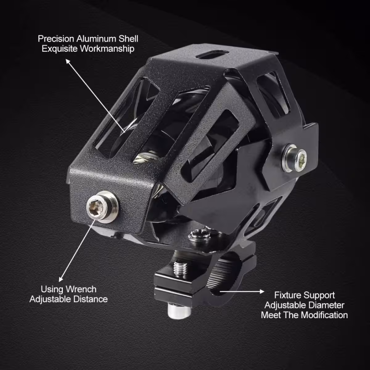 CREE U7 LED žibintas motociklams, su nerūdijančio plieno laikikliu