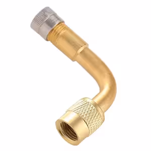 Metalinė automobilio vožtuvo pratęsimo jungtis su ventiliu – 90° pratęsimas sunkvežimiui, dviračiui, elektriniam paspirtukui