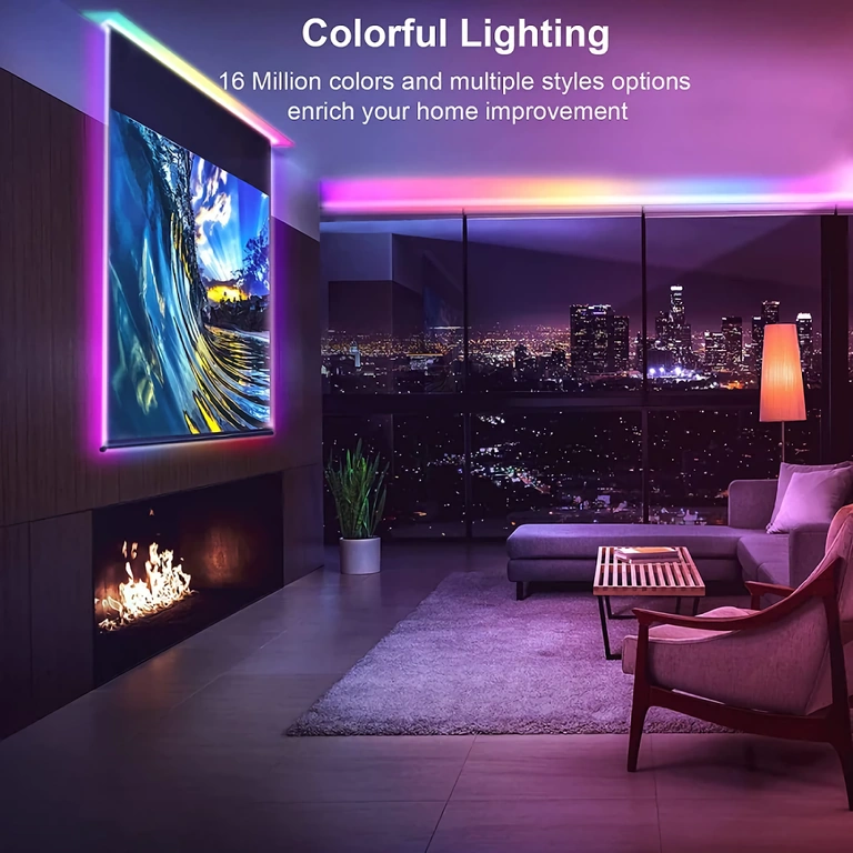 RGB LED juosta su nuotoliniu valdymu ir „Bluetooth“ 300 LED RGB šviesos juosta, nuotolinis valdymas ir „Bluetooth“ jungtis