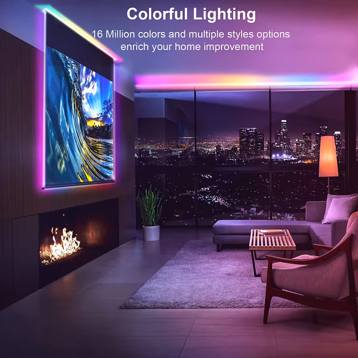 300 LED RGB šviesos juosta, nuotolinis valdymas ir „Bluetooth“ jungtis