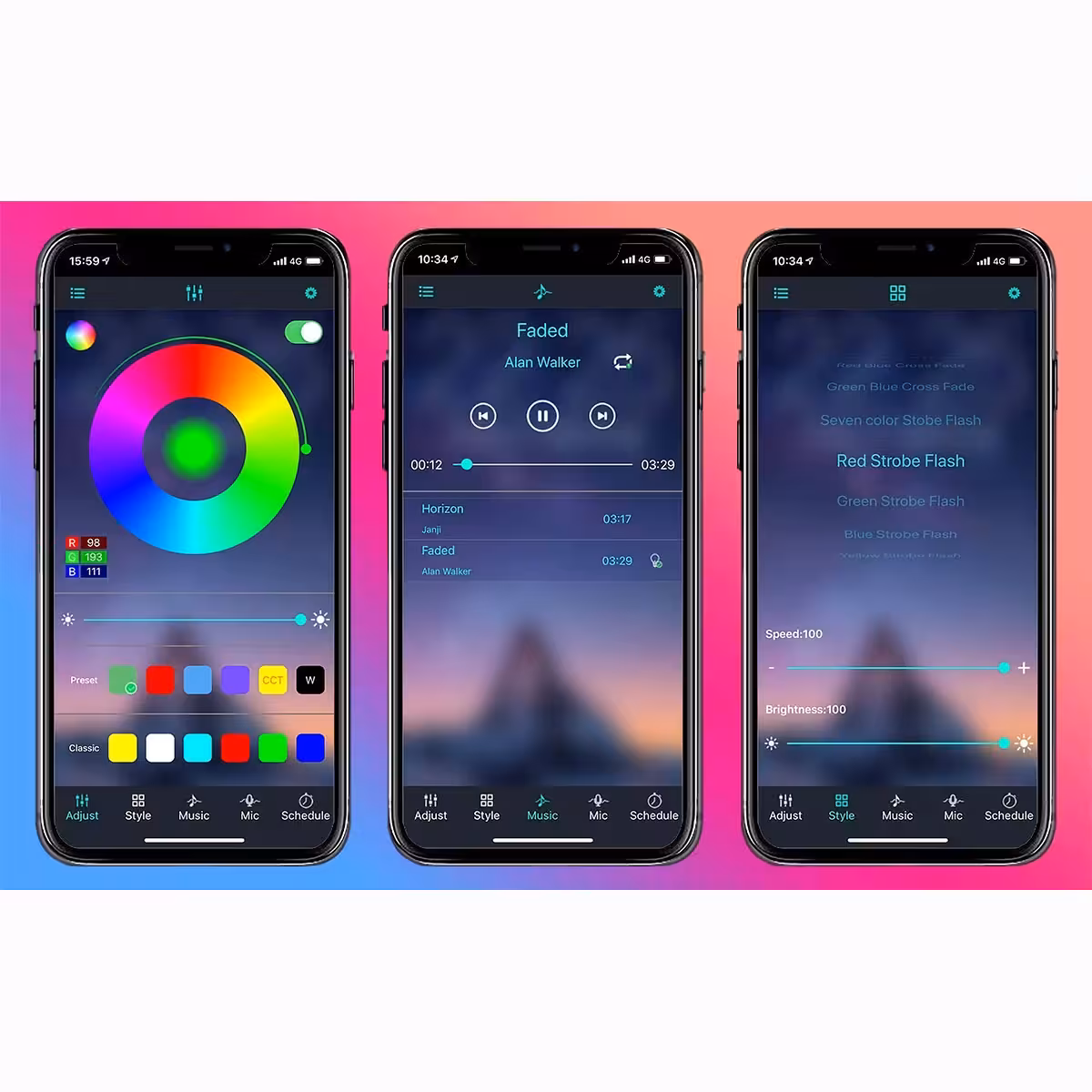 LED juosta televizoriui su aplinkos apšvietimu, reguliuojama intensyvumas ir spalvos