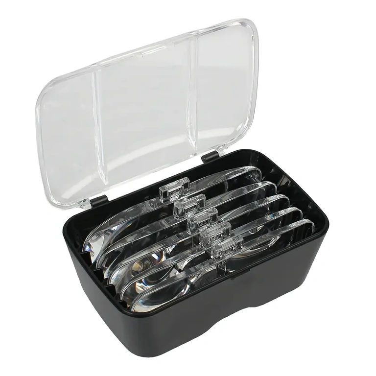 Didinimo akiniai su dėklu ir valymo skiaute lęšiams