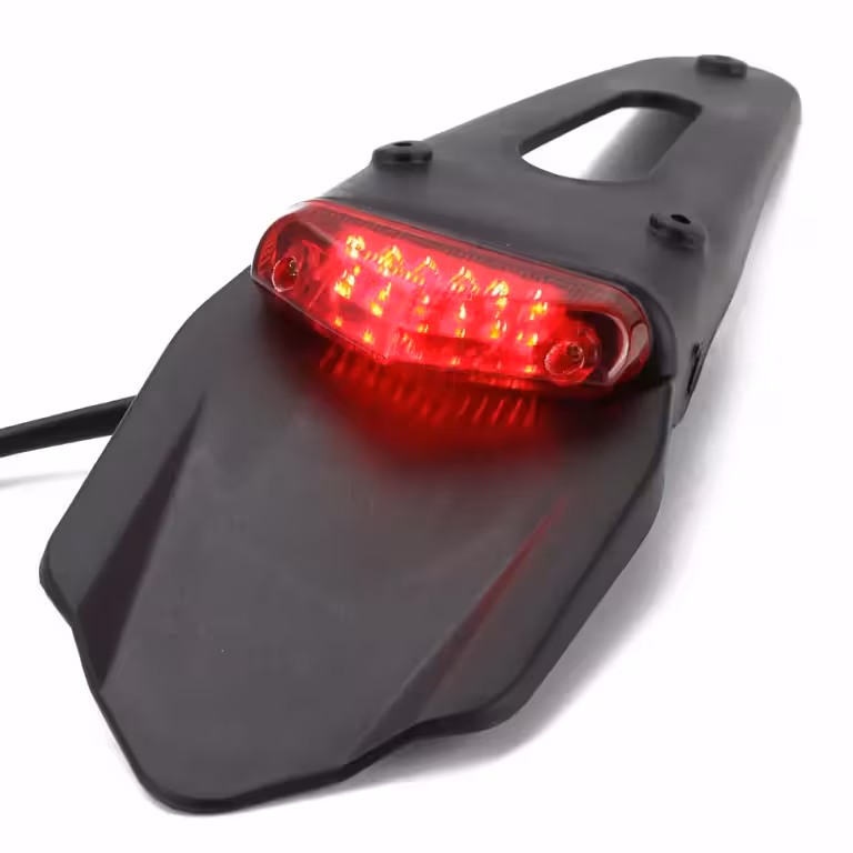 Motociklo galinė sparno dalis su LED žibintu – Enduro, Motocross, Off-Road apsauga