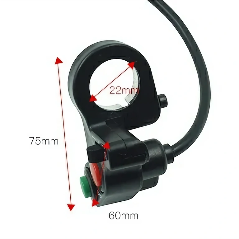 Elektrinis jungiklis žibintams ir signalui motociklo rankenoje