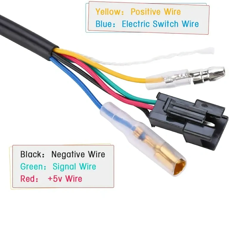 Laidų schema teisingam akseleratoriaus montavimui su įtampos ekranu