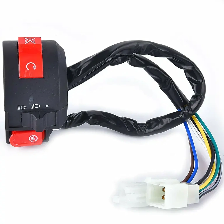 Kairės pusės ATV jungiklis su šviesų funkcijomis, trumpą/ilgą šviesą ir rankinį šoką