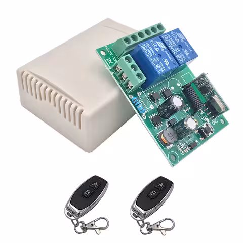Nuotolinio valdymo relė 220V – Bevielis modulis 2 relės 433MHz durims, šviesoms, vartams