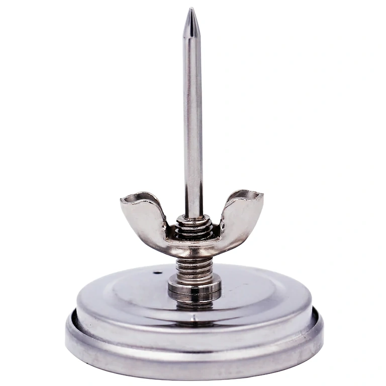 Termometras su strypu ir spaustuku dangčio tvirtinimui