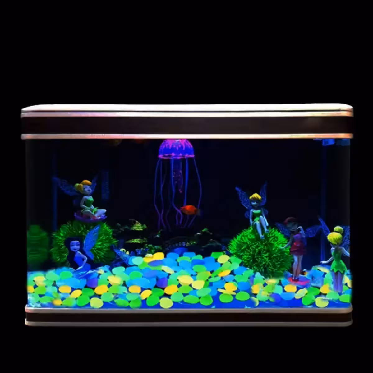 Švytinčios dekoratyvinės akmenėlės akvariumo dekorui