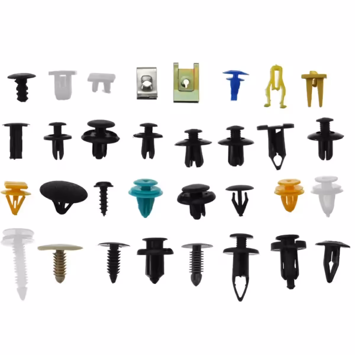 Juodi ABS spaustukai panelėms ir automobilių interjero elementams tvirtinti