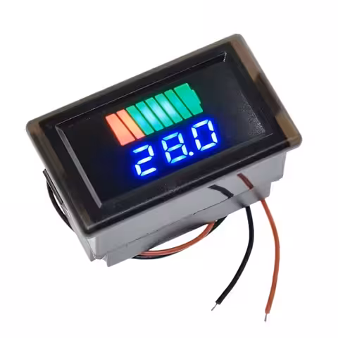 Baterijos būklės indikatorius 12V 24V 48V 60V 72V – LED voltmetras automobiliui, motociklui, dviračiui, paspirtukui