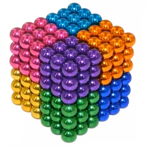 Neocube magnetiniai rutuliukai 5 mm – 216 spalvotų antistresinių magnetinių detalių rinkinys