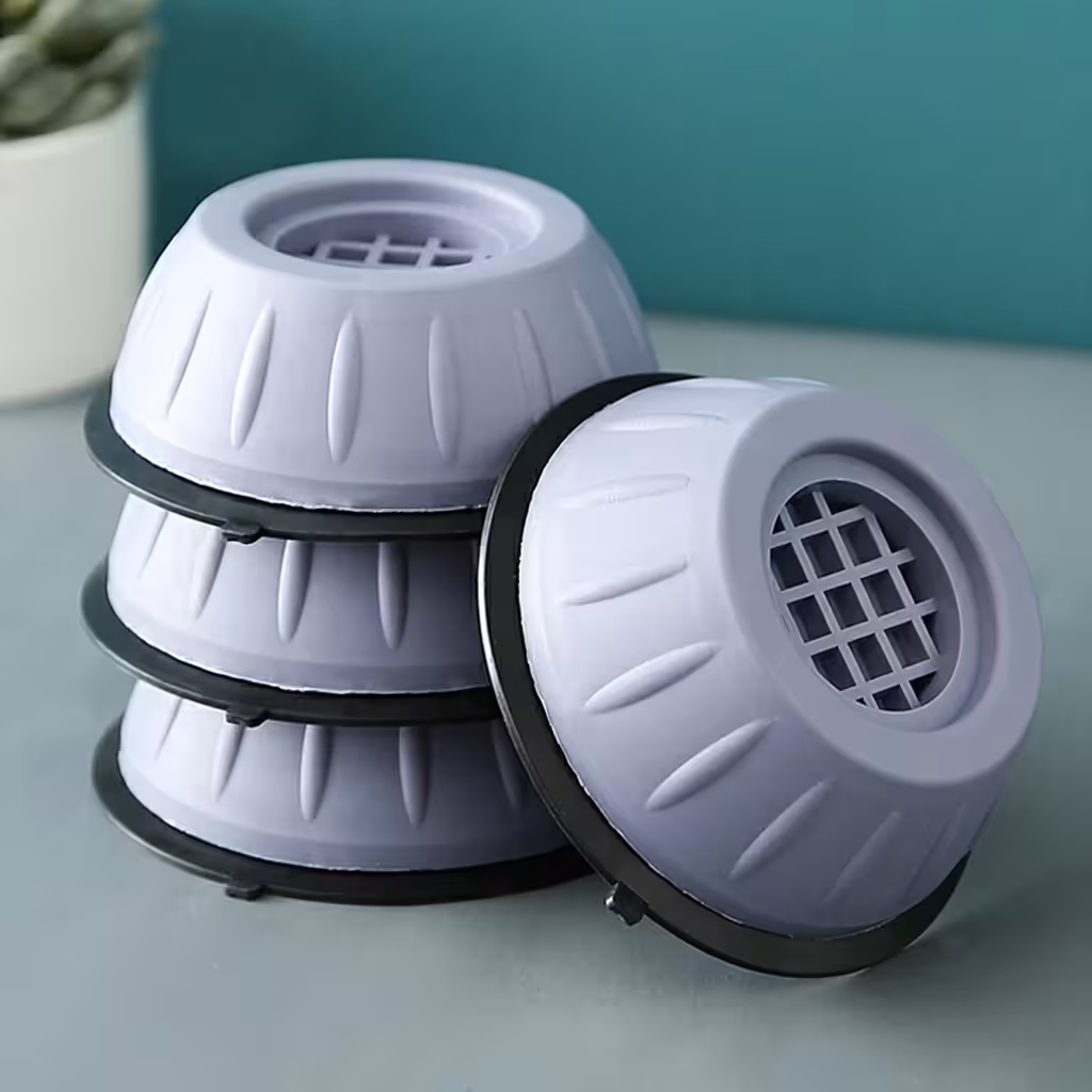 Anti-vibraciniai guminiai pėdų laikikliai skalbimo mašinai ir džiovintuvui – 4 vnt triukšmo slopinimui ir neslystančios