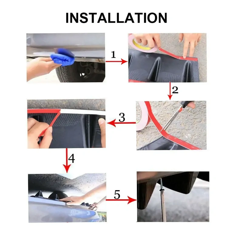 Universalus galinio bamperio spoileris, lengvas montavimas ir reguliavimas