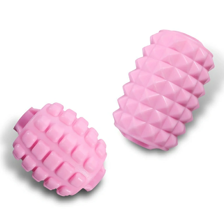 Ergonomiškas masažo aparatas su silikoniniais voleliais pilnam raumenų masažui