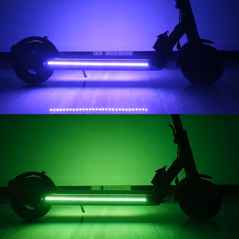LED žibintų rinkinys elektriniam paspirtukui – spalvotos atsparios vandeniui juostos su USB nuotoliniu valdymu