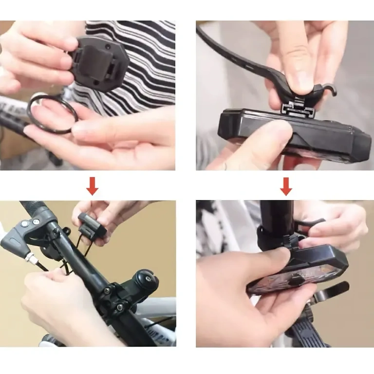 Galinės dviračio šviesos signalizacija su nuotoliniu valdymu