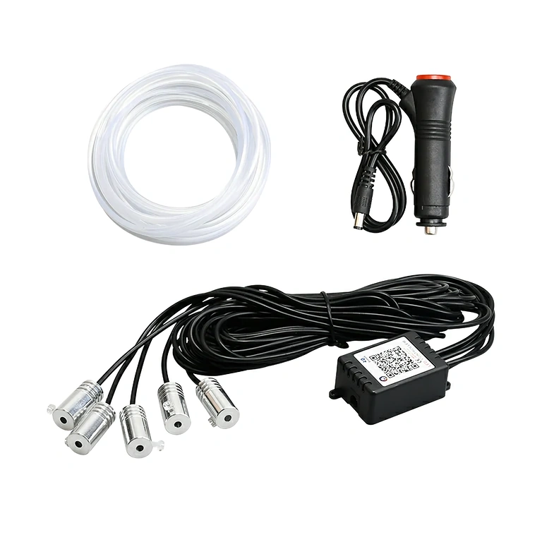 6 metrų lanksti RGB neoninė juosta automobilių apšvietimui Lanksti RGB neoninė juosta automobilio apšvietimui