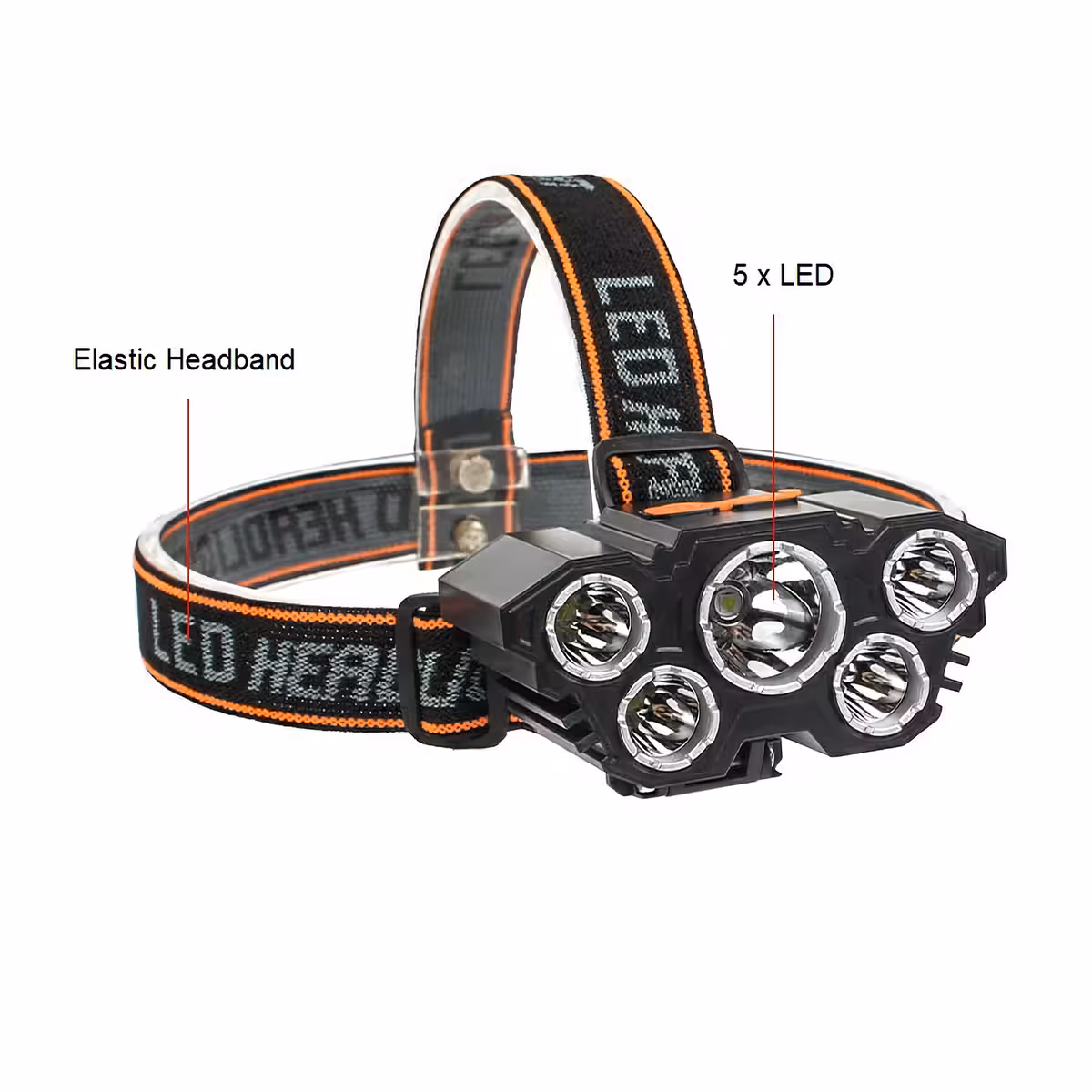 Priekinis žibintas su reguliuojama elastine juosta komfortui