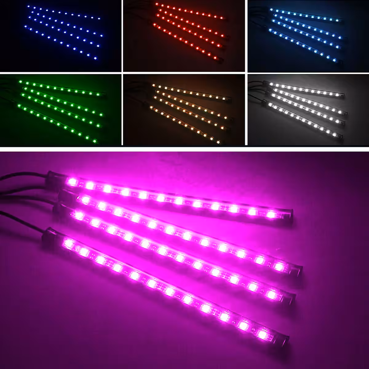 RGB ambientinės LED šviesos automobilio patogumui