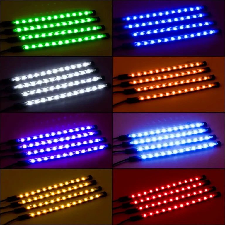 Lanksti RGB LED juosta automobiliui Lanksti LED juosta automobilių interjerui