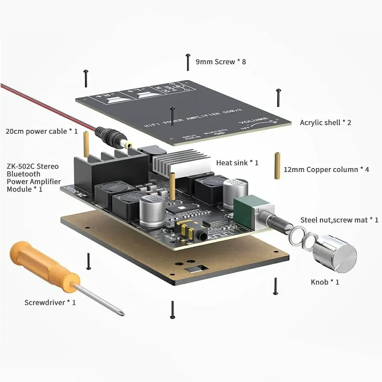 DIY stereo garso plokštė su TPA3116D2, 100W bendra galia