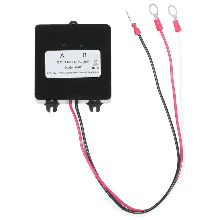 Baterijų lygintuvo sujungimo schema Jungimo schema 12V baterijų lygintuvui 24V, 36V, 48V sistemose