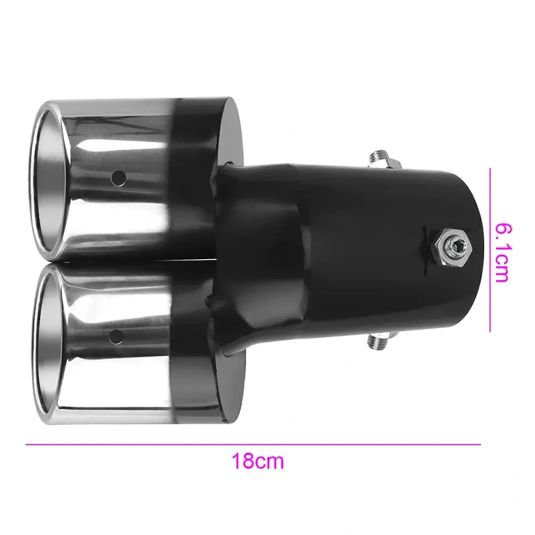 Sportinis automobilių aksesuaras dviguboms išmetimo angoms