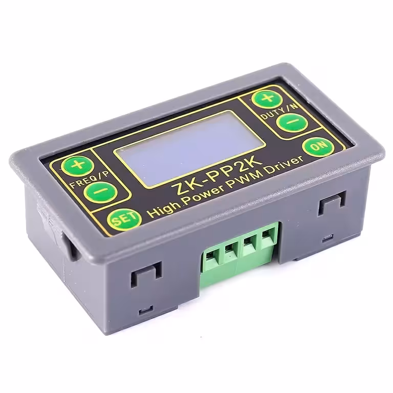 PWM reguliatorius 5V–24V 8A – apsukų, signalo ir laikmačio kontrolė