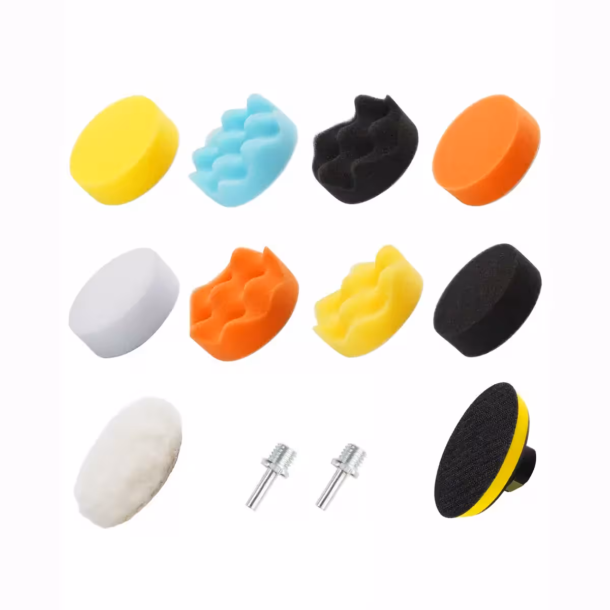 Kompaktiškas kempinių ir diskų komplektas poliravimui įvairiems paviršiams