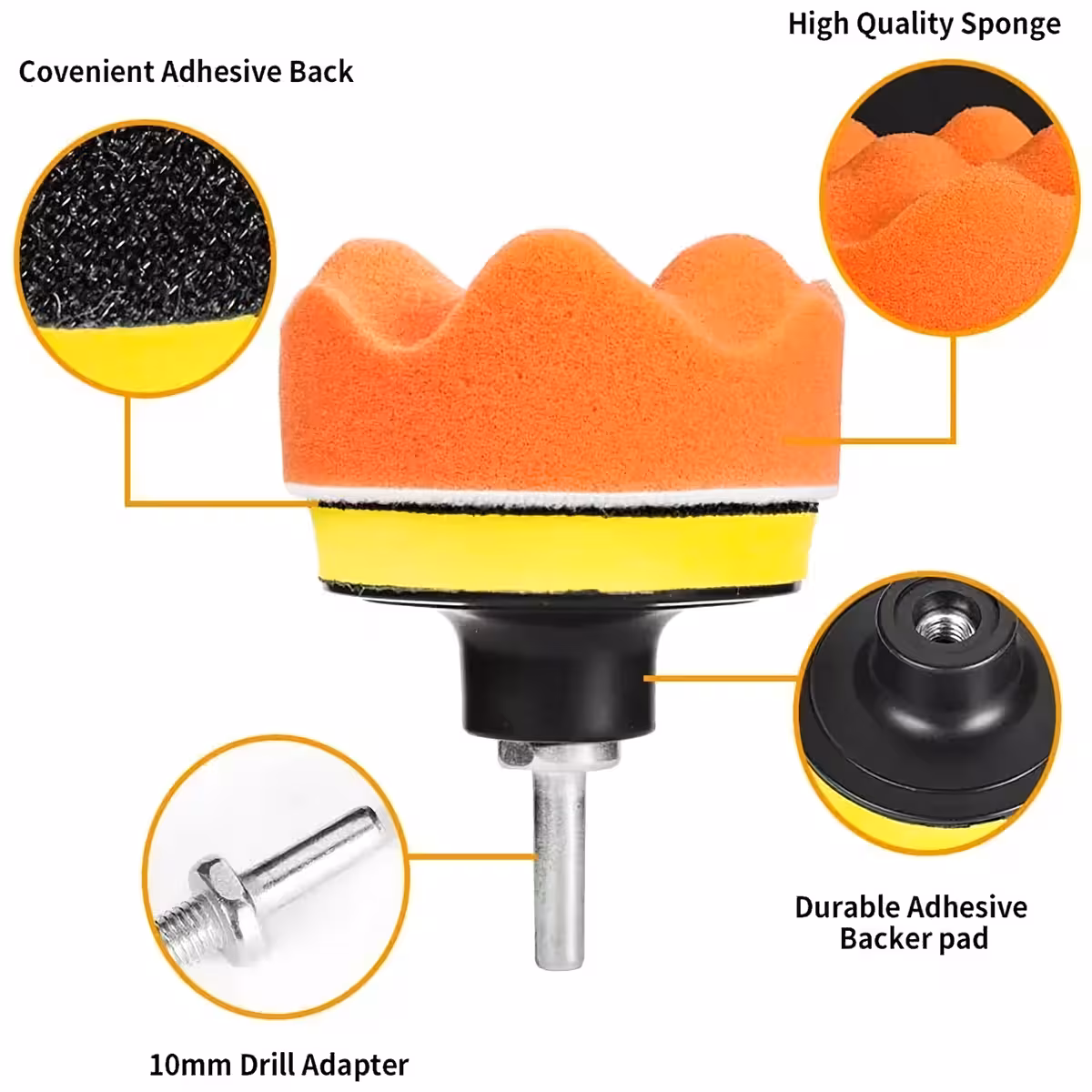 Oranžinė plokščia poliravimo kempinė giluminiam valymui